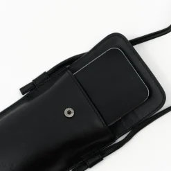 Smartphone bag in zwart nappaleer