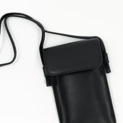 Smartphone bag in zwart nappaleer