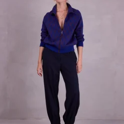 Sparta grafische vest in royal blue en fig