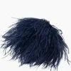 Zaza broche met veren in indigo