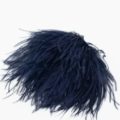 Zaza broche met veren in indigo