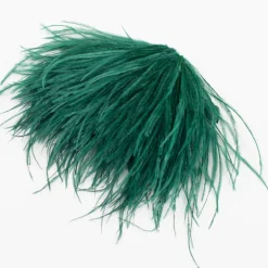 Zaza broche met veren in dennengroen