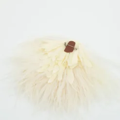 Zaza broche met veren in ecru