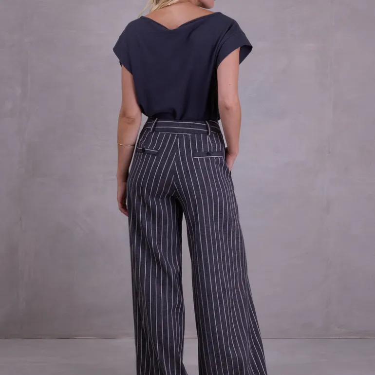 Zoella broek in black stripes