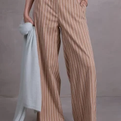 Zoella broek in mokka stripes